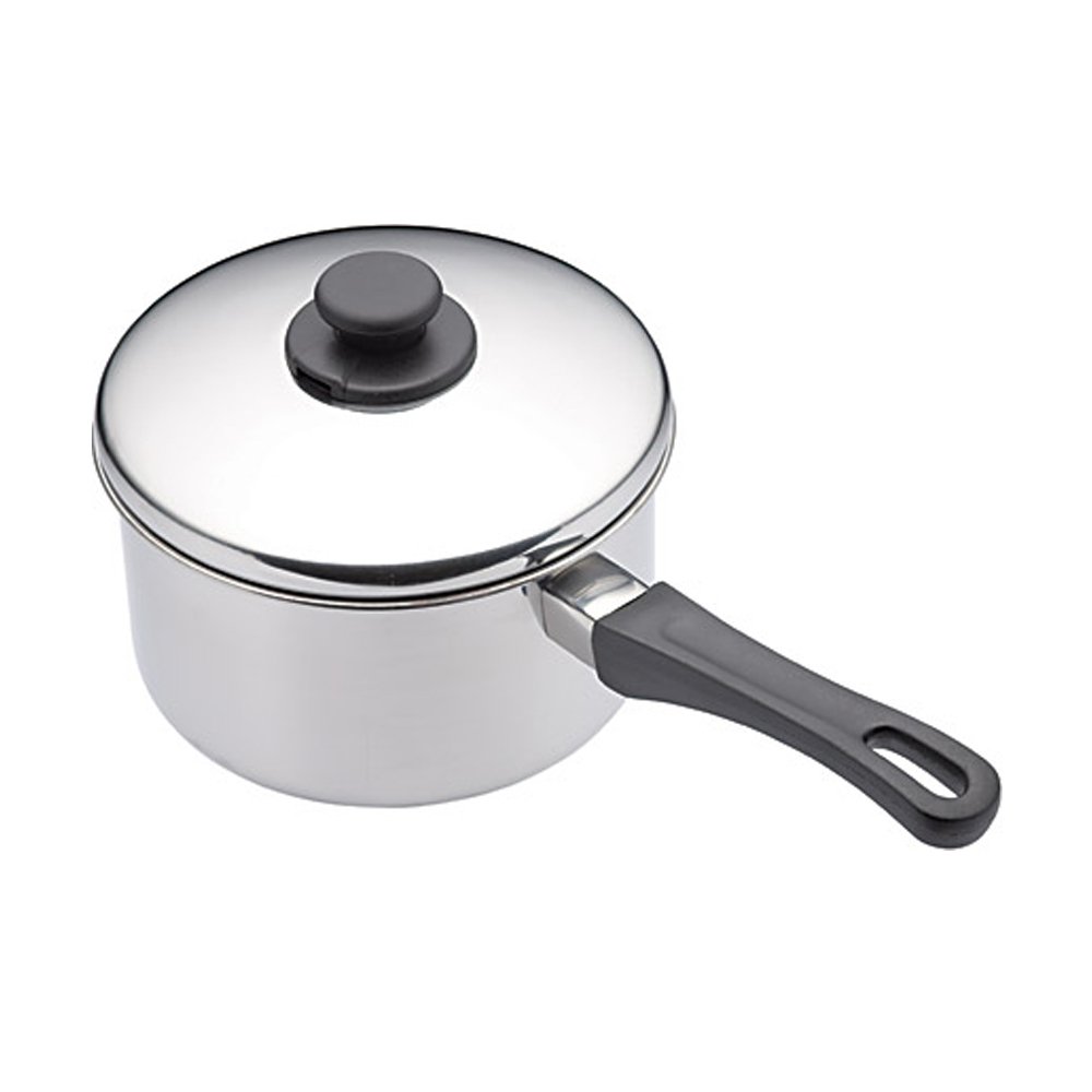 KitchenCraft Stainless Steel Extra Deep Saucepan with Lid and Heat-Resistant Handle, Induction Hob Safe Saucepan, 16cm