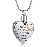 Heart Urn Necklace for Ashes Women Men Cremation Jewelry for Ashes Cremation Necklace In Memory of Loved One Grandpa Grandma Dad Mom Uncle Aunt Brother Sister Daughter Son