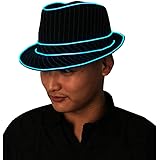 EEFRVDFFDE Light Up Bucket Hat Uses EL Wire Bright LED Blinking Flashing Jazz Cap Party Hat for Party Concert Stage Show