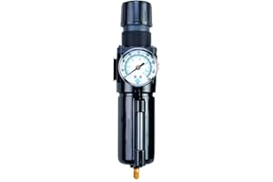 Arrow Pneumatics B754GW 1/2" Fil/Reg, Metal Bowl, Gauge, 250 Psig Max Pressure, 100 Scfm, 40 to 175 Degrees F, Black Coated Aluminum Body