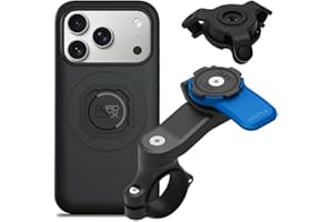 Quad Lock Motorcycle Handlebar Mount Kit with Vibration Dampener and MAG Phone Case for iPhone 17 Pro