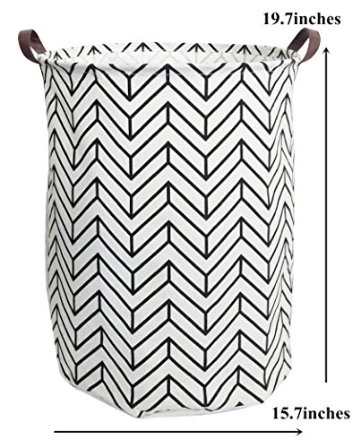 ESSME Large Laundry Hamper Waterproof Coating Canvas Fabric Storage Basket-Toy Organizer, Baby Nursery Hamper19.7Ã—15.14" (Geometry)