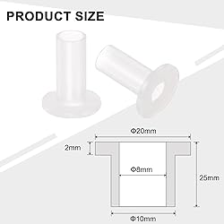 uxcell 20pcs Flanged Sleeve Bearings Plastic