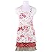 NEOVIVA Children Kitchen Aprons for Girls with Pocket for Matching Mother and Daughter Apron Set, Style Doris, Floral Lollipop Red