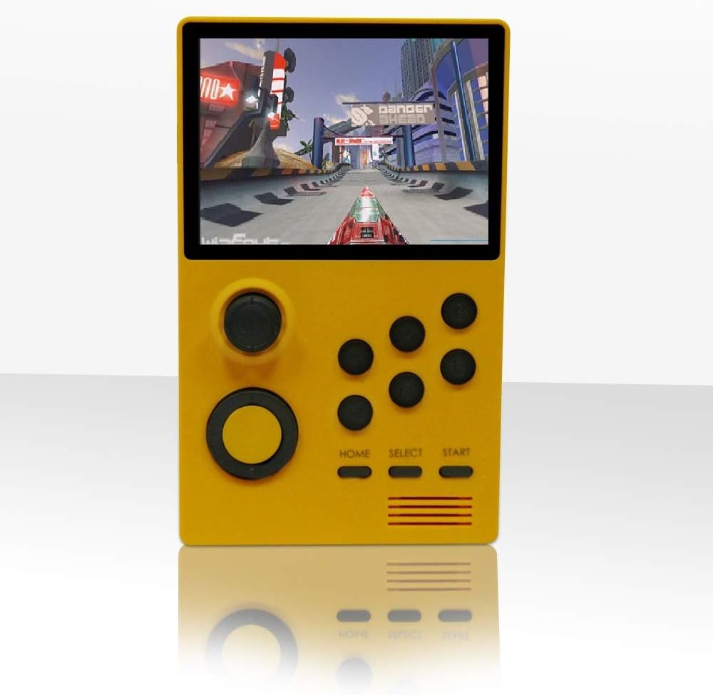 3D Pandora Vedio Games Retro Mini Game Console-2500 Retro Games Installed,Search/Save/Hide/Delete/Add Games,3.5 Inch IPS Screen,Support 3D Games,Bluetooth,WiFi Function,Can Play on TV (Yellow)