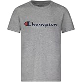 Champion Script SS Boys Active Shirts & Tees Size M, Color: Grey/Navy
