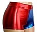 Dilly Duds HIGH Waist Metallic Red and Blue Cosplay Booty Shorts (Large)