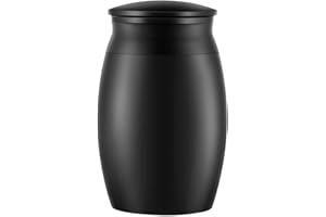 URNAURN Mini Small Urns for Ashes, 2.8" High Blank Black Memorial Cremation Urn, Handcrafted Beautiful Keepsake Urn for Funeral, Peaceful Decorative Urns for Human Ashes