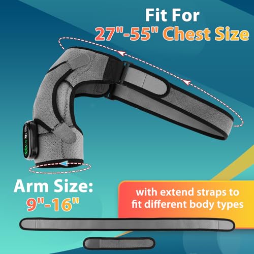 Shoulder Heating Pad, Heated Shoulder Wrap with Massage, Heated Shoulder Brace for Shoulder Vibration, Cordless Shoulder Heating Pads Shoulder Massager with Heat