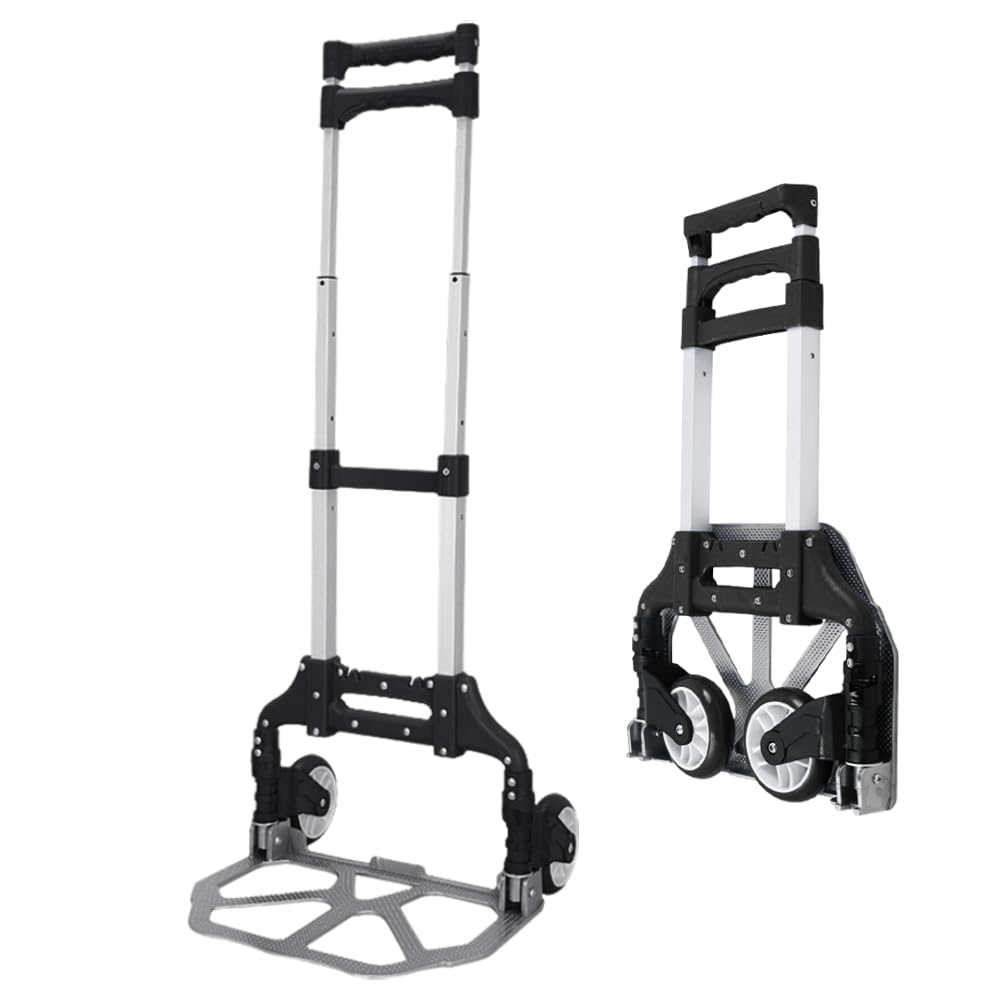 Carrying Cart, Hand Truck, Platform Dolly (Black, 166lbs- 2 Wheels)