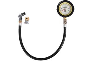 Joes Racing Products 32316 Tire Pressure Gauge, Pro Tire, Glow in The Dark, 0-30 psi, Analog, 2-1/2 in Diameter, White Face, 1 lb. Increments, Each , BLACK