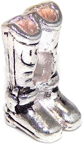 GemStorm Silver Plated 'Pair of Cowboy Boots' For European Snake Chain Bracelets