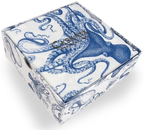 Caskata Studio 40 Count Paper Cocktail Napkins in Decorator Box, Blue Lucy