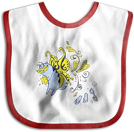 Unisex Baby Funny Butterfly Cat With Party Mask Soft And Comfortable Cute Bibs