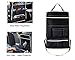 MoKo Multi-Pocket Car Backseat Organizer, Kick Mat Seat Back Protector, Foldable Travel Storage Bag Holder for Book/Bottle/Cool Beer/Tissue Box/Toys (Black & Beige)