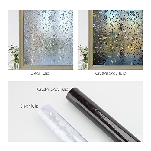 CottonColors Brand Privacy Window Film 3D Static Decoration Self Adhesive for UV Blocking Heat Control Glass Sticker 23.6x118.1 Inches - Thumbnail 5