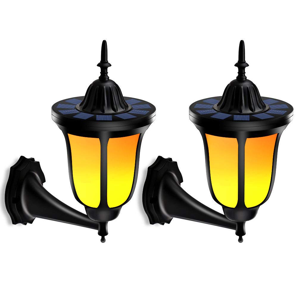 TomCare Solar Lights Solar Torches Lights Flickering Flames Wall Lights