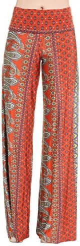 Uptown Apparel Palazzo Pants, Good for Tall, Curvy Women - Ships from U.S.A(M, ORANEG)