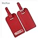 (Red) Stylish Microfiber Leather ID Tags Business Card Holder for Luggage Baggage ID Travel Identifier for DJ Equipment Travel Bag Flight Case ID Name Suitcase Label Sports Bag New Gift