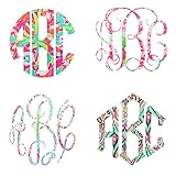 3 Letter Monogram Decal for Your 30oz or 20oz Tumbler - Lilly Inspired Patterned Vinyl - 3