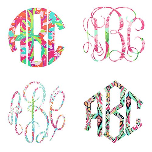 Lilly Print Inspired Vinyl Decal Monogram - Pick Your Pattern, Monogram Style and Size (2.5