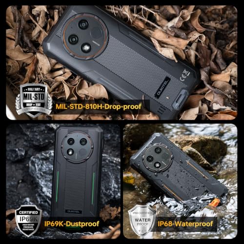 OUKITEL WP28E Movil Resistente 10600mAh 8GB+64GB/1TB TF 6.52" HD, Negro | Móvil Irrompible batería 10600mAh, 16GB(4+12)+64GB/1TB TF，Cámara 13MP Movil Todoterreno, Android 15/NFC/GPS/OTG/Face ID