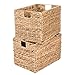 Westerly 2 Decorative Hand-Woven Water Hyacinth Wicker Storage Basket, 16 by 11 by 11 Ideal for Shelving Units