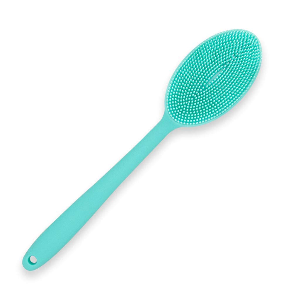 Loofah Exfoliating Body Scrubber 2 in 1 Face And Body Silicone Scrubber - Silicone Shower Brush Bath Sponge Loofa