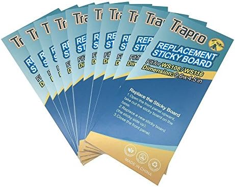Trapro Replacement Glue Board for Electric Fly Killer Fly Light Trap - Pack of 10