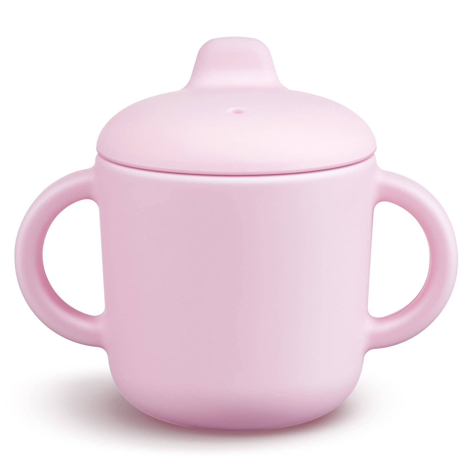 Photo 1 of 6 Months+ Sippy Cups with Handles,Small Silicone Sippy Cups Leak Proof 5oz,No Spill Sippy cups for Toddlers (Pink)