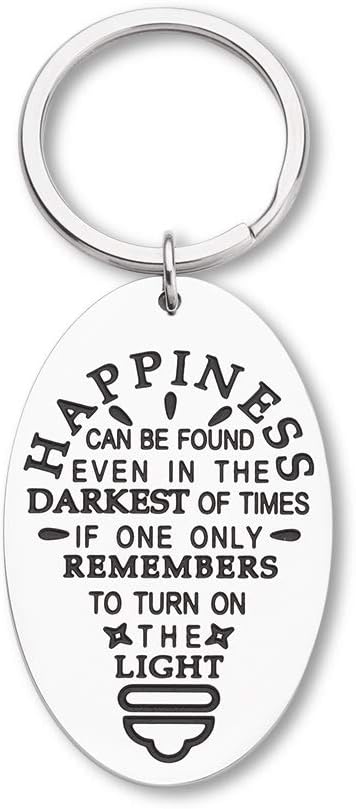 Inspirational Gifts Keychain for Women Girls Boys Son Daughter Back to School Gifts Happiness Can Be Found Motivational First Day of School Christmas Graduation Gifts