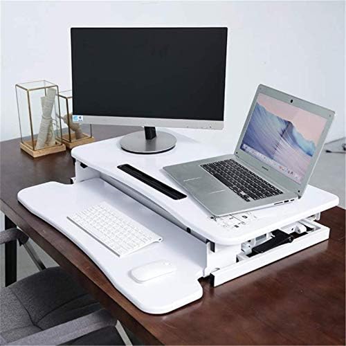 Belleashy - Escritorio de pie ajustable con soporte de pie para