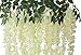 Houda Artificial Fake Wisteria Vine Ratta Silk Flowers for Garden Wedding Decor (Yellow/White)