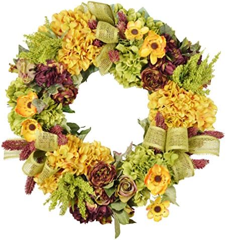 Golden Hydrangea Harvest Wreath