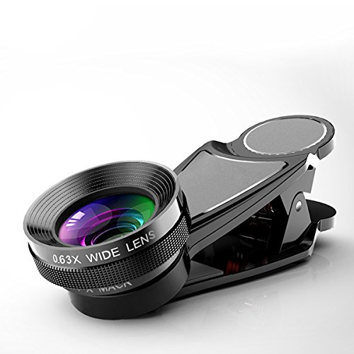 SMILEPOWO 3 in 1 HD Camera Lens Kit Phone Lens - Universal 0.63X Wide Angle Lens & 15X Macro Lens & 198 Degree Fisheye Lens, Clip on Cell Phone Lens for iPhone,Samsung,Android Phones - Thumbnail 3