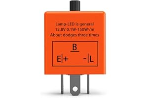 LLII CF-13 Led Flasher Relay 3 Pins Turn Signal Flasher for Led Lights CF13 EP34, 12V Electronic Fixing Hyper Blink Speed Adjustable Flash Resolve Rapid Quick Flash Issue Signal Indicator(1PCS)