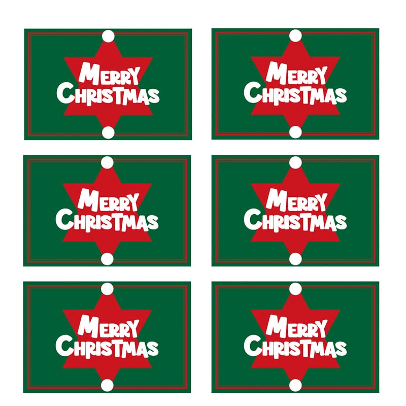 Soulnioi Christmas Placemats Set of 6, PVC Christmas Table Mats Heat Resistant Waterproof Place Mats for Dining Table Decor - Green