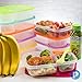 Bento Lunch Box 3 Compartment Food Containers – Set of 8 Storage meal prep Container Boxes– Ideal for Adults, Toddler, Kids, Girls, and Boys – Free Fork/Spoon & Puzzle Sandwich Cutter