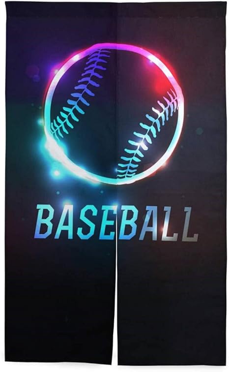 Amazon 暖簾 かわいい 70x150cm 野球 黒 ブラック スポーツ おし 遮光 間仕切り 玄関 間仕切り 玄関 年中使用部屋間仕切り のれん 平面図 玄関のれん ロング のれん アニメ のれん オンライン通販