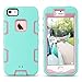 ULAK iPhone SE Case,iPhone 5S Case, iPhone 5 Case, Knox Armor Heavy Duty Shockproof Sport Rugged Drop Resistant Dustproof Protective Case Cover for Apple iPhone 5 5S SE-(Mint Green+Rose Gold)