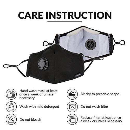 Debrief Me Flu Virus Protection Mask - Anti Pollution Breathable Respirator Mask (1 Mask + 6 Filters) Military Grade N99 Flu Mask Carbon Activated Filtration - Reusable Washable - Comfy Cotton - Thumbnail 2