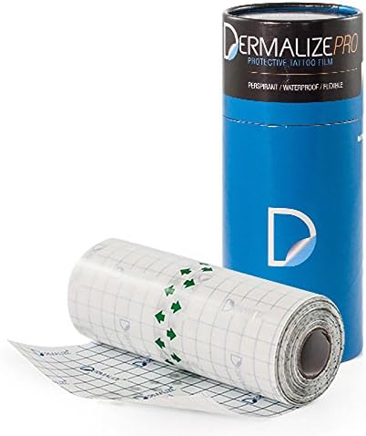 Dermalize Pro Tattoo Bandage in 6 Inch x 10.9 Yard/10 Meter Roll Clear Adhesive Antibacterial, 10 m (Pack of 1)