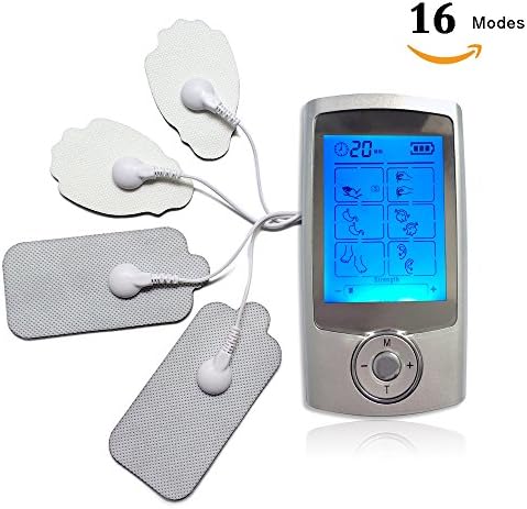 Rechargeable TENS Unit Muscle Stimulator - 16 Massage Modes Dual-channel FDA Cleared Portable Low-frequency Full Body Digital Mini Electric Impulse Massager - Best Back Pain Relief