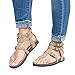 Womens Gladiator Sandals Flip Flop Straps Summer T-Strap Thong Roman Flat Shoes