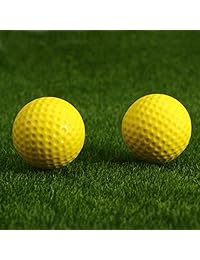 WINOMO 18pcs práctica pelotas de golf suave con Hoyuelos elástica para interiores y exteriores entrenamiento suave espuma de pelotas de golf (Amarillo)