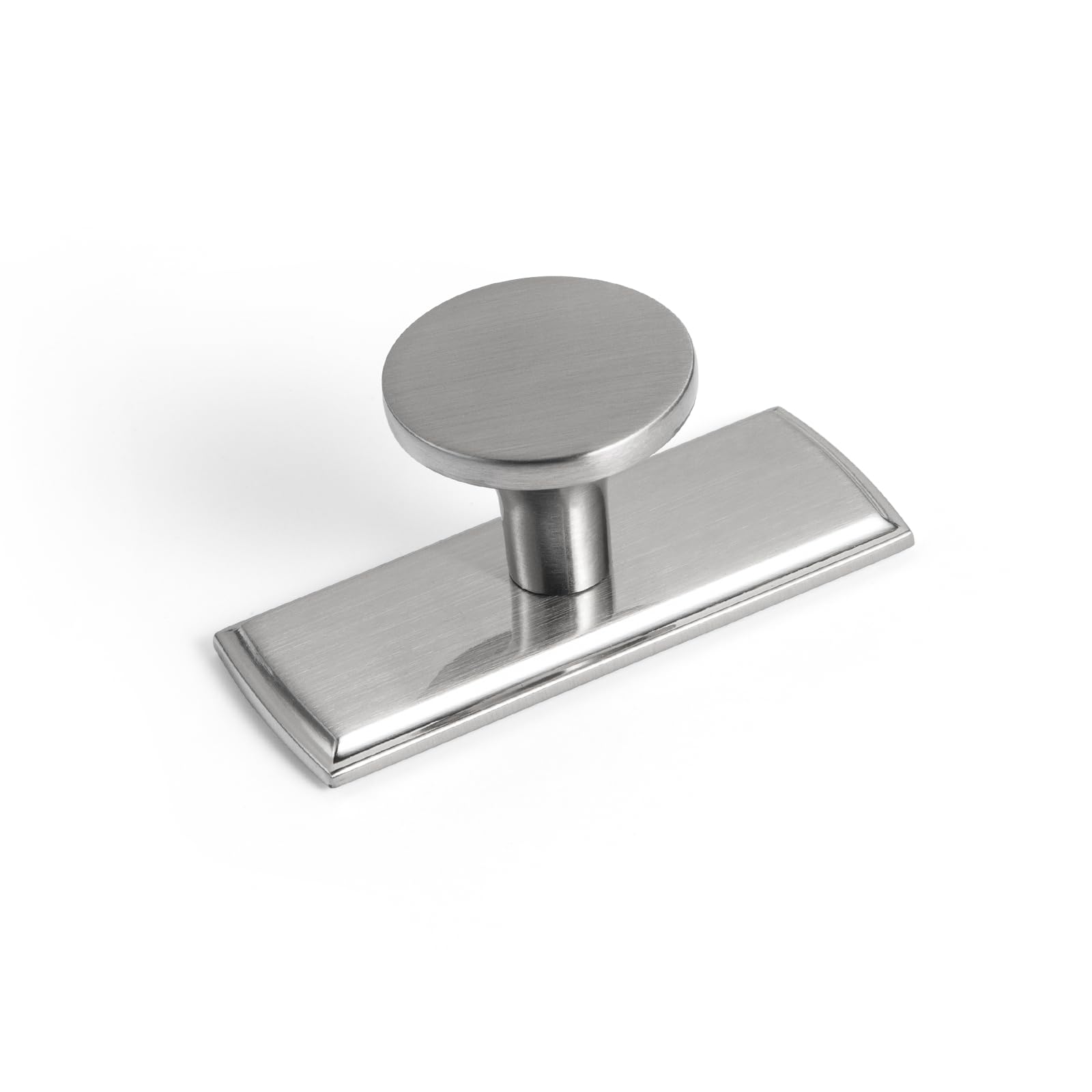 Photo 1 of Goo-Ki Satin Nickel Cabinet Knob with Backplate,High-end Zinc Alloy Cabinet Hardware,6 Packed