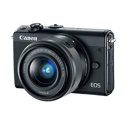 Canon-EOS-M100-Mirrorless-Camera-with-EF-M-15-45mm-f35-63-IS-STM-Lens-Black-Bundle-With-32GB-SDHC-Card-Camera-Case-49mm-Filter-kit-Spare-Battery-Tripod-Software-Package-And-More