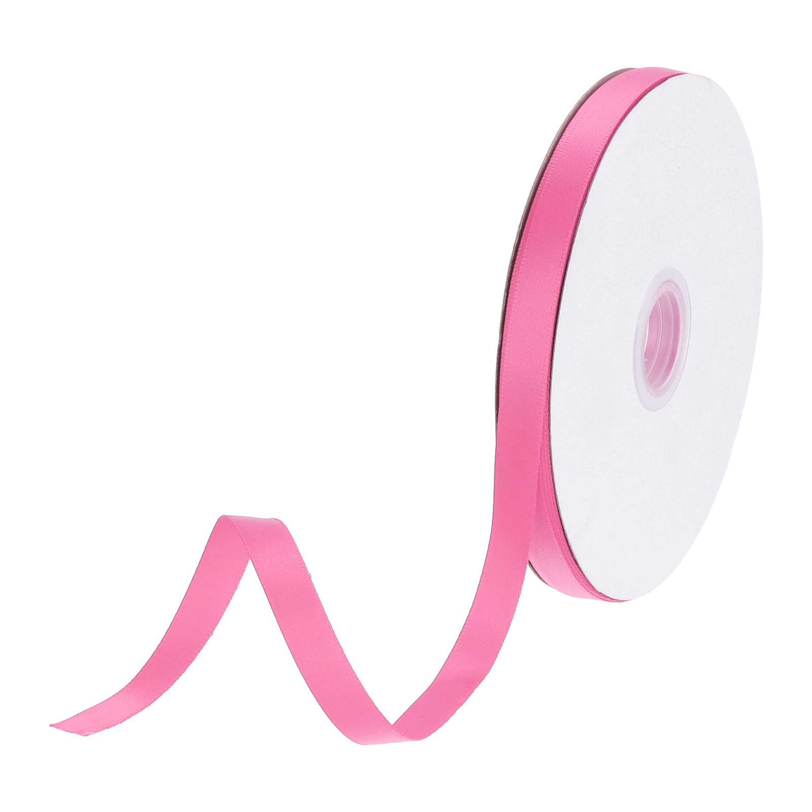 DMiotech 10mm Satin Ribbon 46m/150ft Thin Double Face Fabric Grosgrain Ribbon for Gift Wrapping Floral Hair Flower Bouquet, Dark Pink