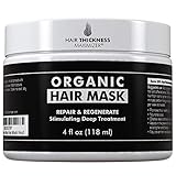 Organic Biotin Hair Mask For Hair Growth by Hair Thickness Maximizer. Stop Hair Loss and Thinning. Hair Thickening Conditioner DHT Blocking Treatment for Deep Repair with Keratin, Black Castor, Jojoba