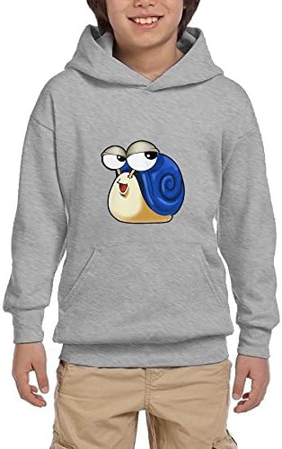 Quliuwuda Youth Cartoon Snail Contemptuous Expression Leisure Travel Ash Hoody XL